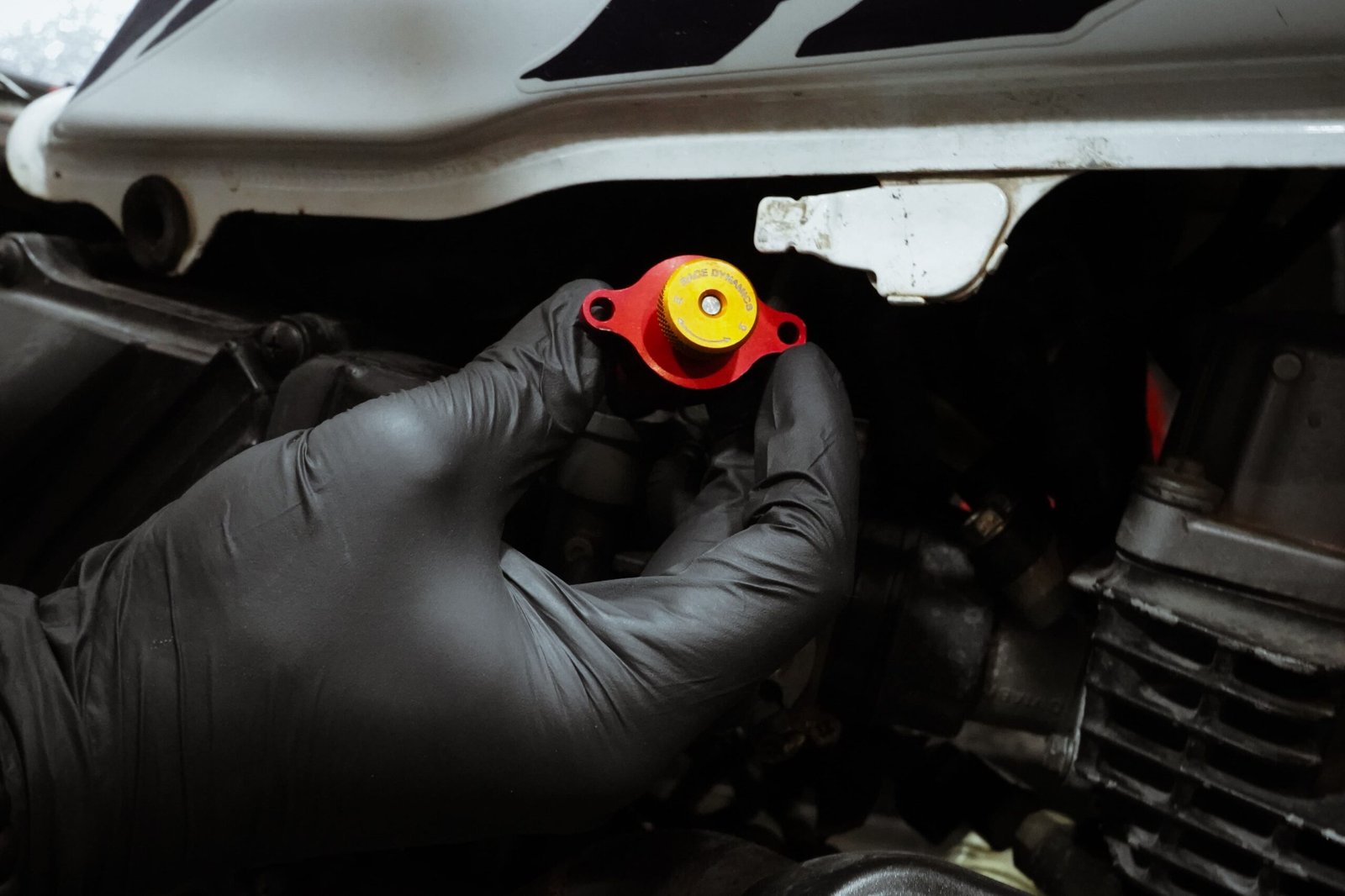 Race Dynamics Manual Idle Control Valve installed on throttle body